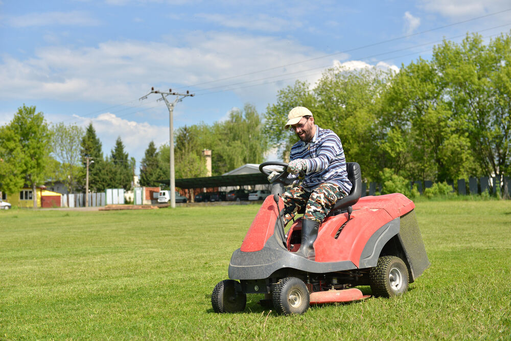 Operator on a ride-on mower — whole-body vibration exposure